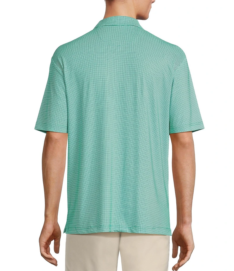 Roundtree & Yorke Performance Gingham Print Polo Shirt