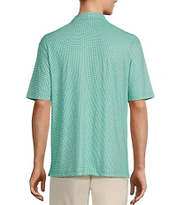 Roundtree & Yorke Performance Gingham Print Polo Shirt