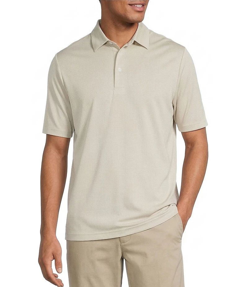 Roundtree & Yorke Performance Grid Jacquard Polo Shirt