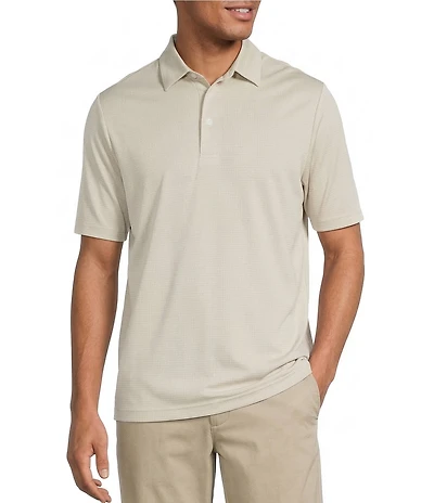 Roundtree & Yorke Performance Grid Jacquard Polo Shirt