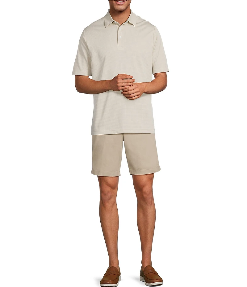 Roundtree & Yorke Performance Grid Jacquard Polo Shirt