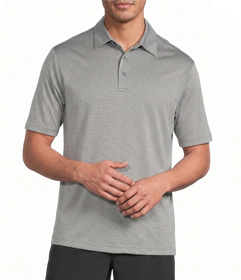 Roundtree & Yorke Performance Jacquard Squares Polo