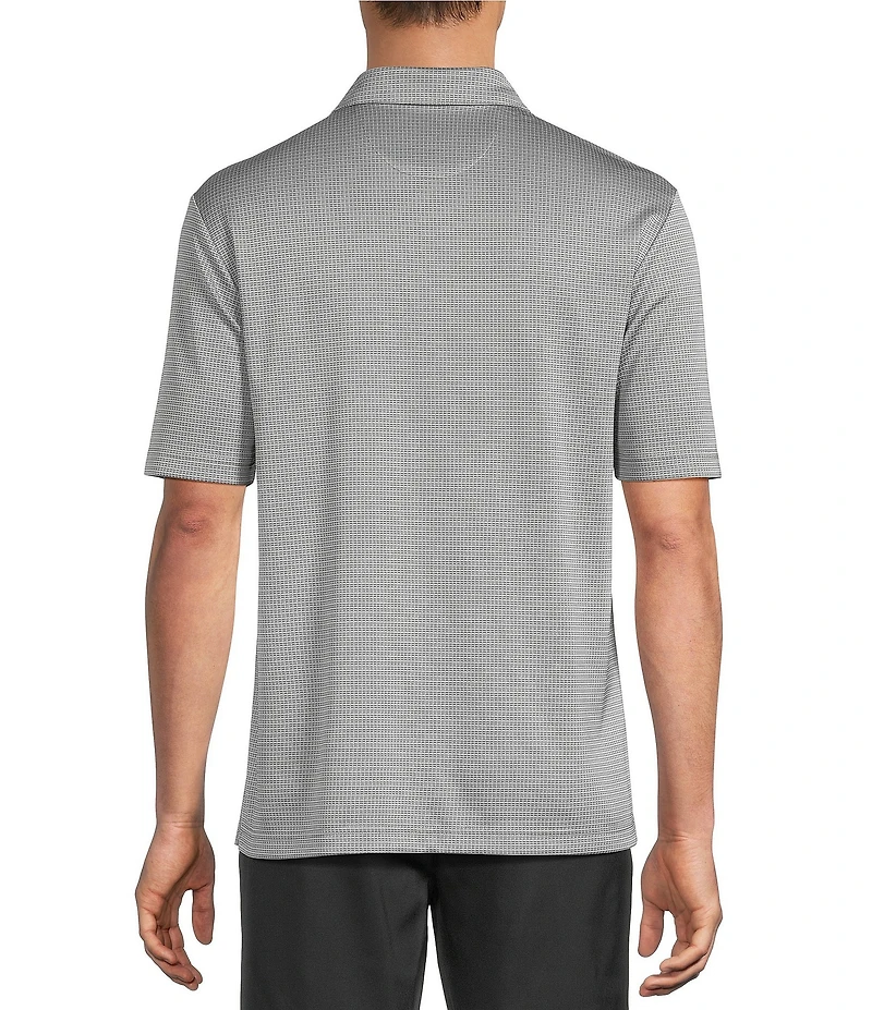 Roundtree & Yorke Performance Jacquard Squares Polo