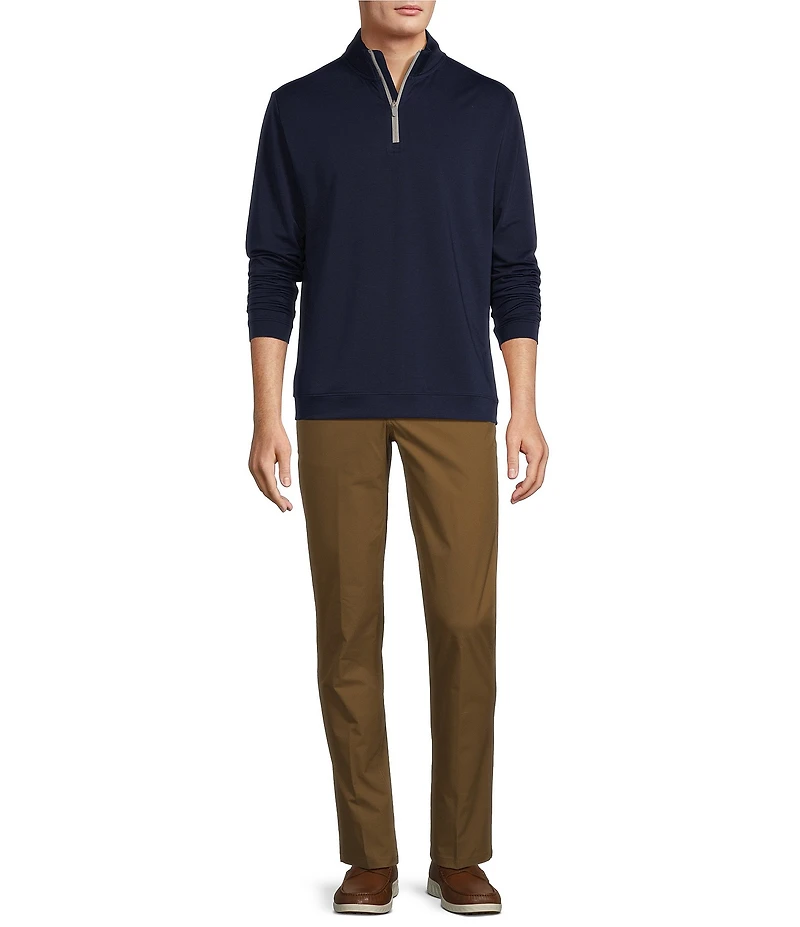 Roundtree & Yorke Performance Long Sleeve French Terry Solid Quarter Zip Pullover