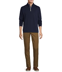 Roundtree & Yorke Performance Long Sleeve French Terry Solid Quarter Zip Pullover