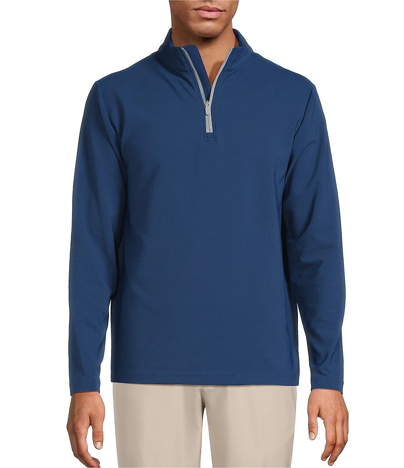 Roundtree & Yorke Performance Long Sleeve Performance Solid Quarter Zip Pullover