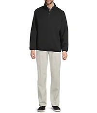 Roundtree & Yorke Performance Long Sleeve Quilted Quarter Zip Jacquard Pullover