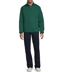Roundtree & Yorke Performance Long Sleeve Quilted Quarter Zip Jacquard Pullover