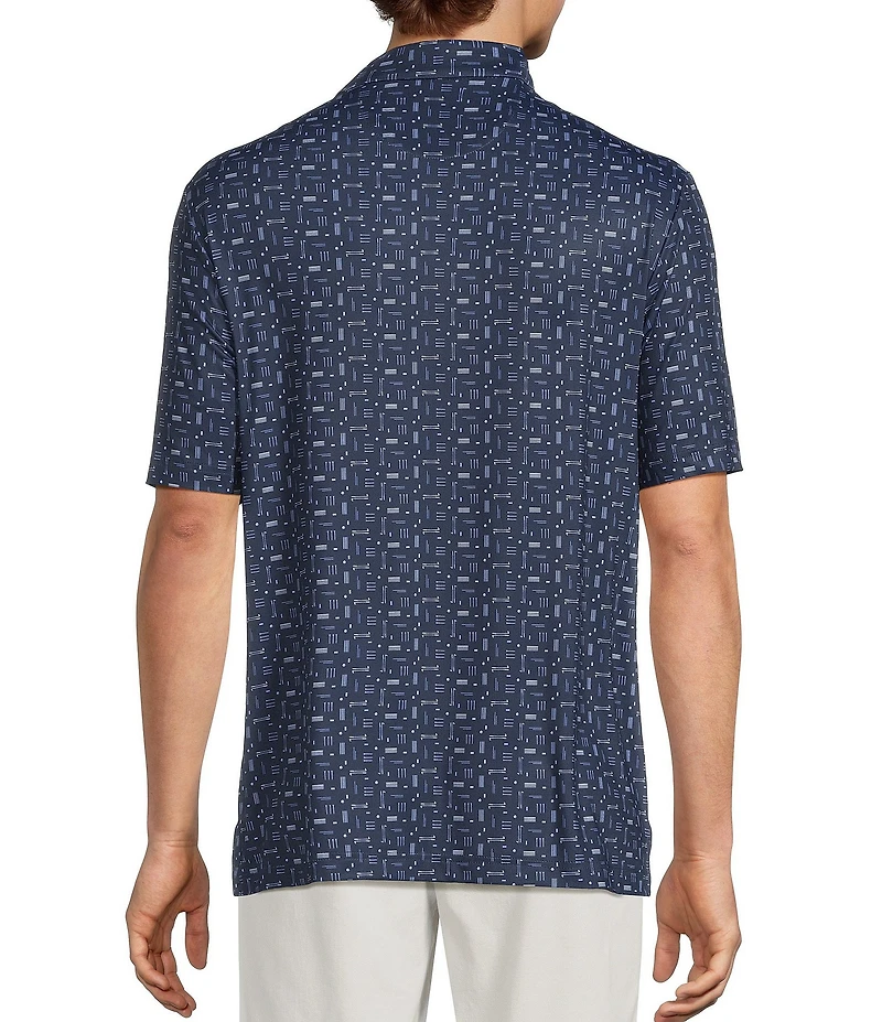 Roundtree & Yorke Performance Medallion Geo Print Polo Shirt