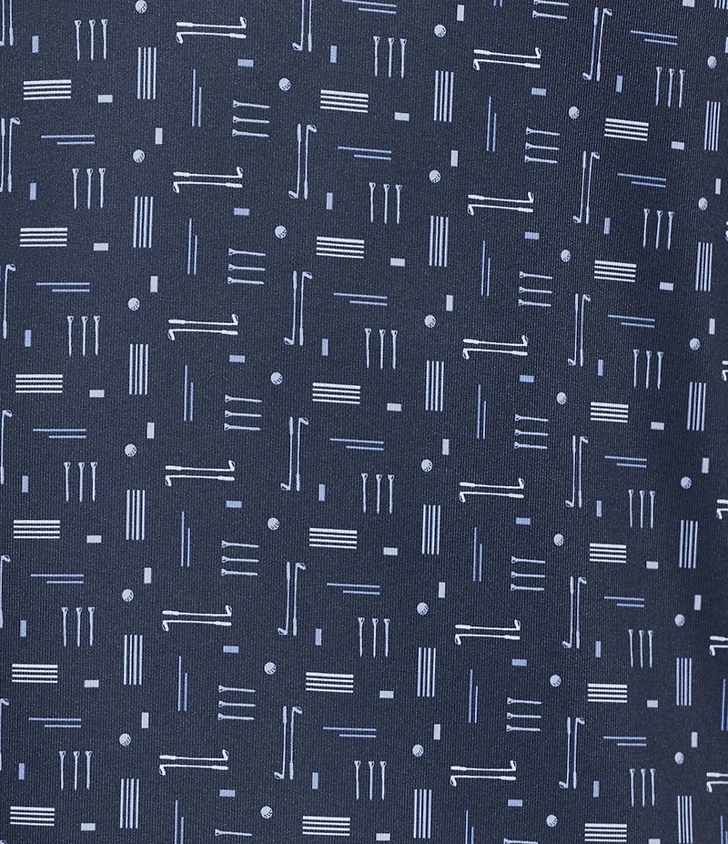 Roundtree & Yorke Performance Medallion Geo Print Polo Shirt