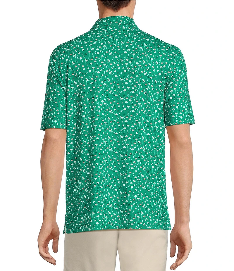 Roundtree & Yorke Performance Micro Floral Print Polo Shirt