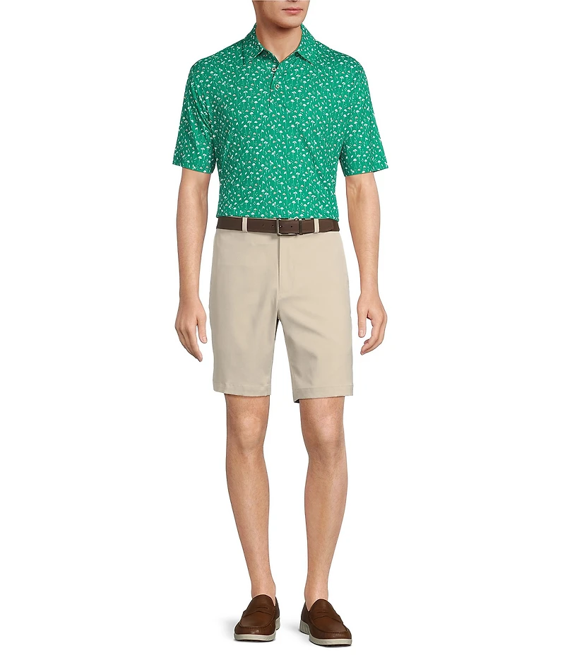 Roundtree & Yorke Performance Micro Floral Print Polo Shirt