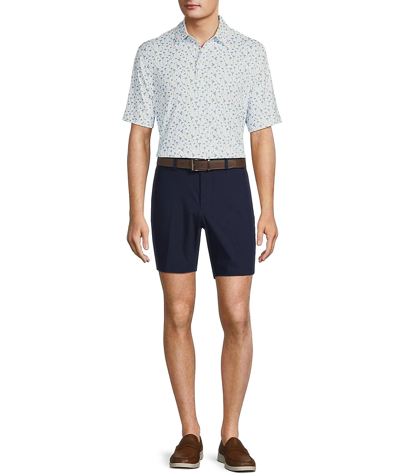 Roundtree & Yorke Performance Micro Floral Print Polo Shirt