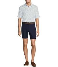 Roundtree & Yorke Performance Micro Floral Print Polo Shirt