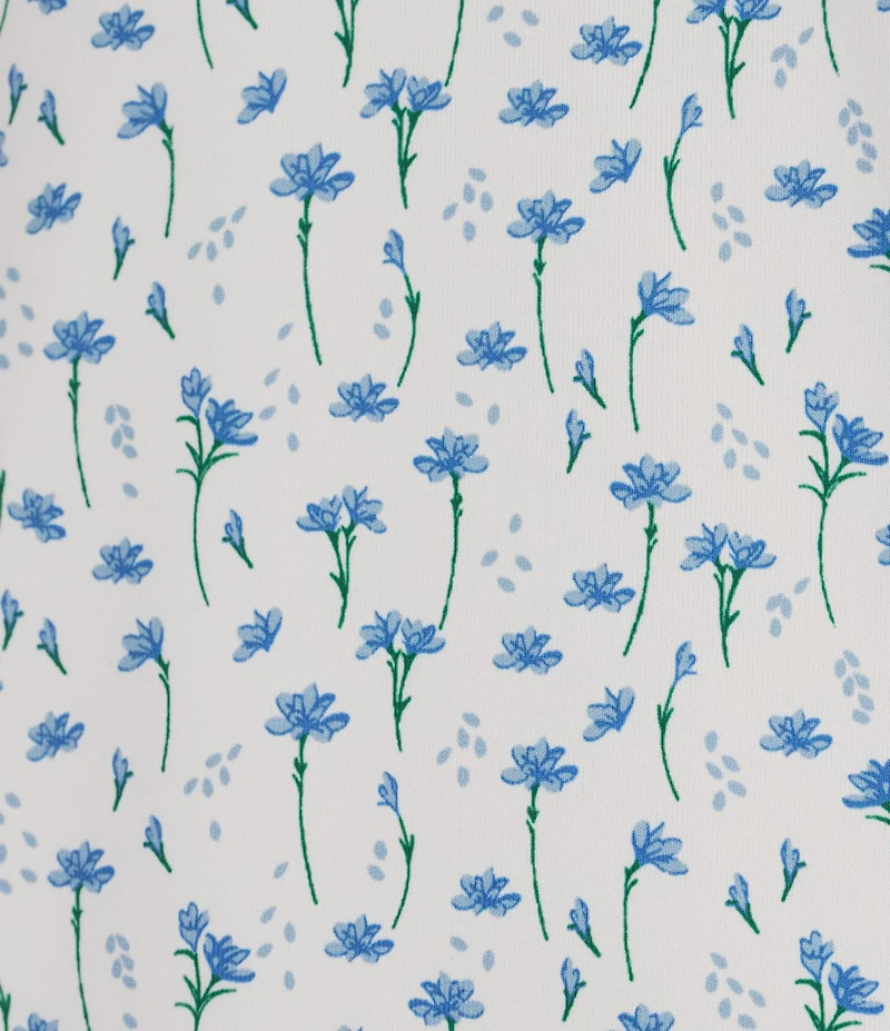 Roundtree & Yorke Performance Micro Floral Print Polo Shirt