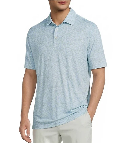 Roundtree & Yorke Performance Mosaic Print Polo Shirt