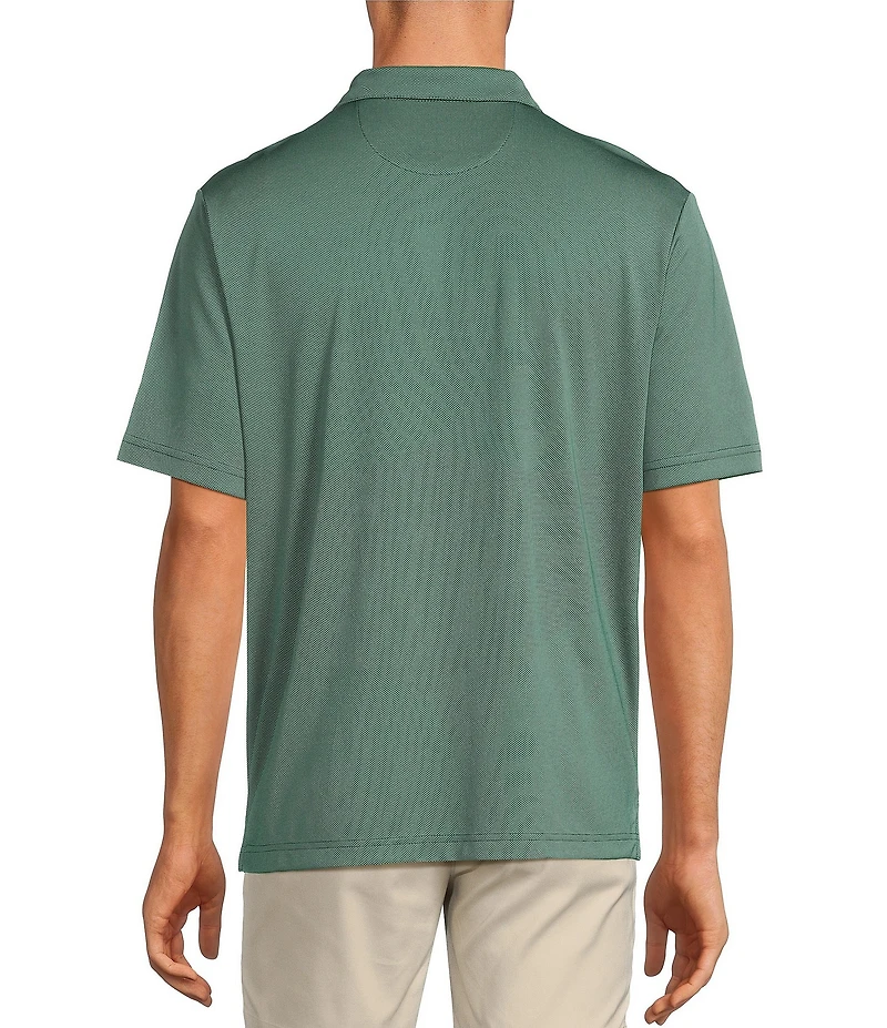 Roundtree & Yorke Performance Placed Jacquard Polo Shirt