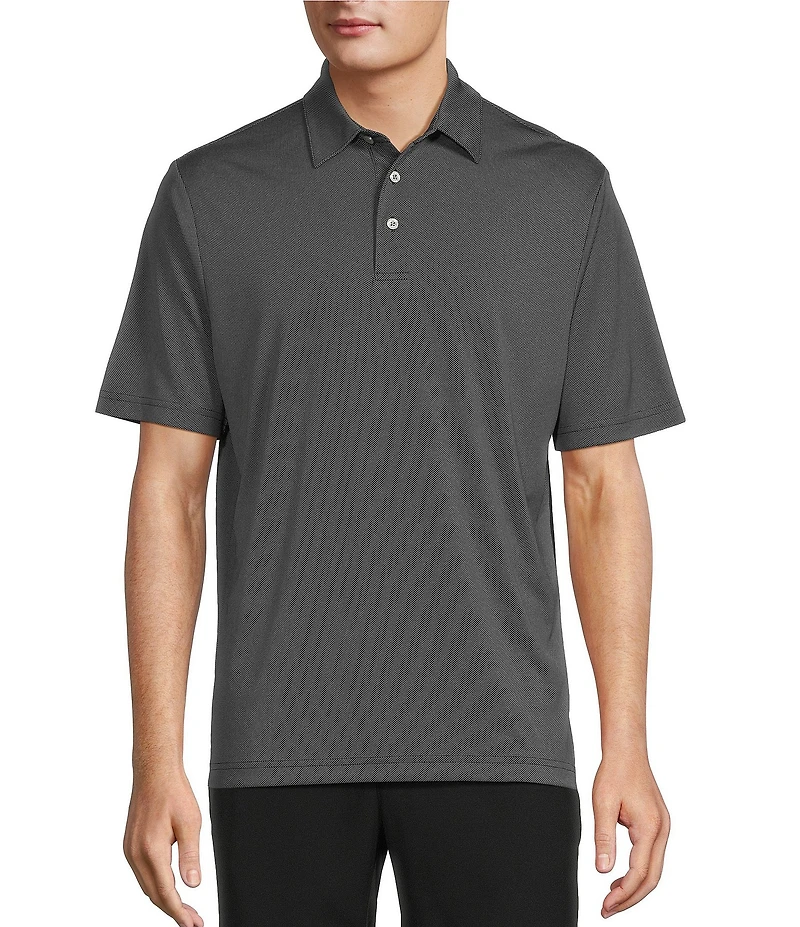 Roundtree & Yorke Performance Placed Jacquard Polo Shirt