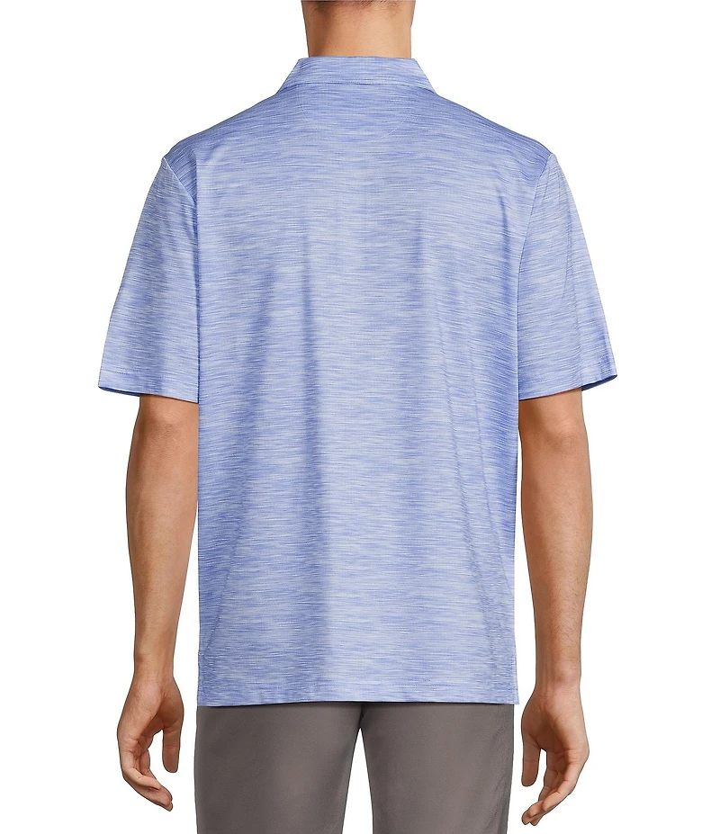 Roundtree & Yorke Performance Short Sleeve Chest Stripe Polo Shirt