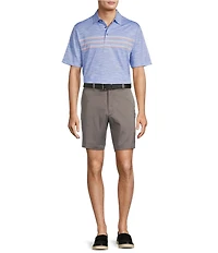 Roundtree & Yorke Performance Short Sleeve Chest Stripe Polo Shirt