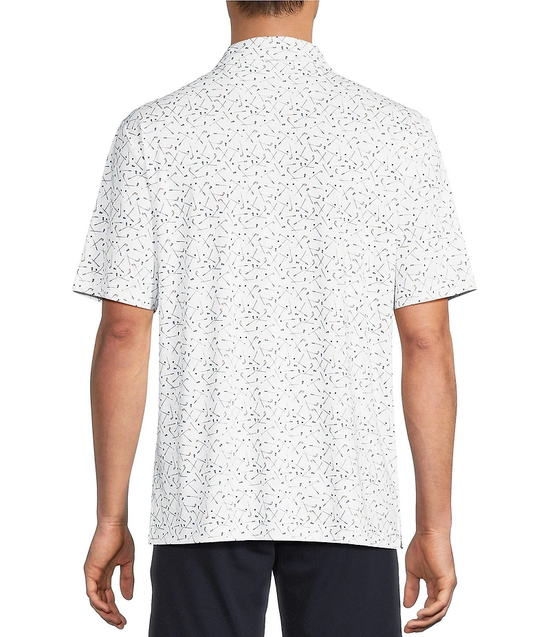 Roundtree & Yorke Performance Short Sleeve Clubs Print Golf Polo