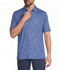 Roundtree & Yorke Performance Short Sleeve Confetti Print Polo Shirt