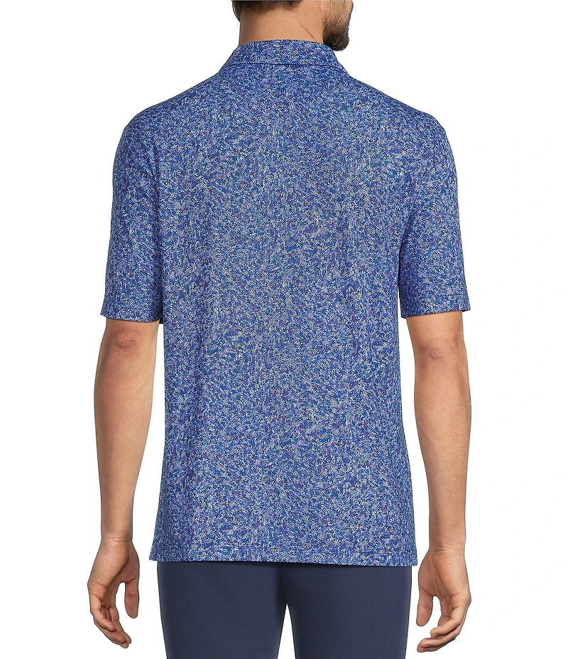 Roundtree & Yorke Performance Short Sleeve Confetti Print Polo Shirt