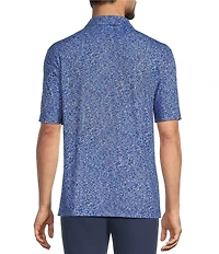Roundtree & Yorke Performance Short Sleeve Confetti Print Polo Shirt
