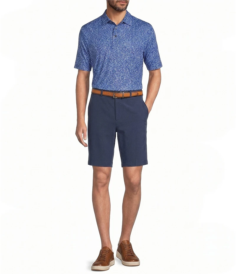 Roundtree & Yorke Performance Short Sleeve Confetti Print Polo Shirt