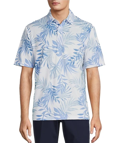 Roundtree & Yorke Performance Short Sleeve Conversational Fishing Lure Print Polo Shirt