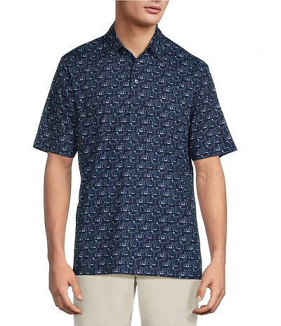 Roundtree & Yorke Performance Short Sleeve Drink Print Polo