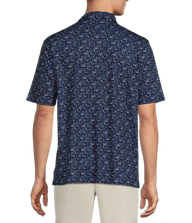 Roundtree & Yorke Performance Short Sleeve Drink Print Polo