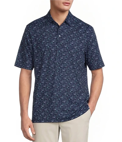 Roundtree & Yorke Performance Short Sleeve Drink Print Polo