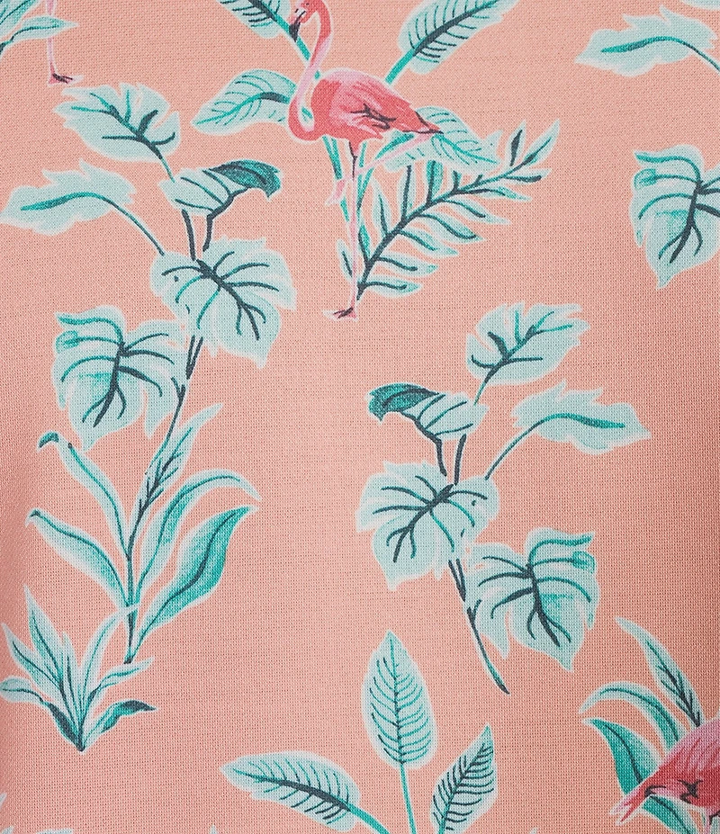 Roundtree & Yorke Performance Short Sleeve Flamingo Print Polo Shirt