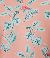 Roundtree & Yorke Performance Short Sleeve Flamingo Print Polo Shirt