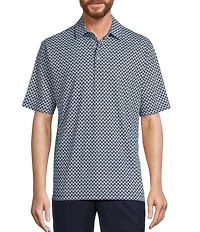 Roundtree & Yorke Performance Short Sleeve Floral Print Polo Shirt