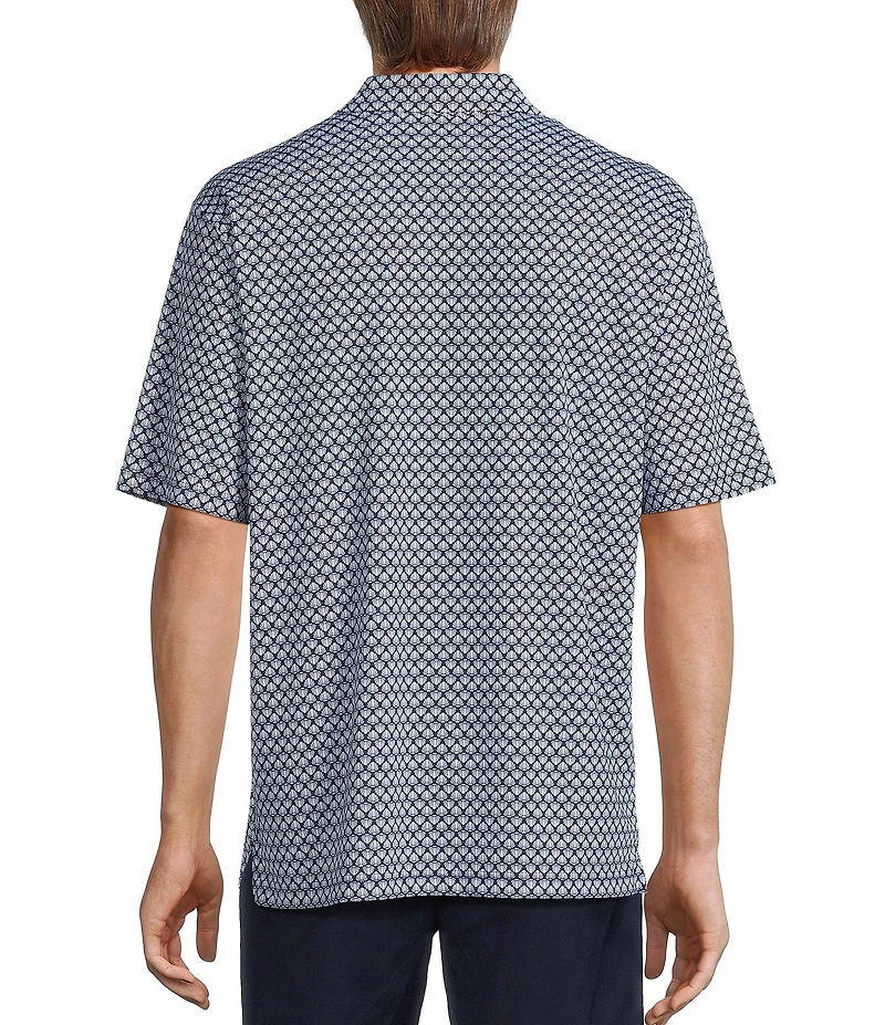 Roundtree & Yorke Performance Short Sleeve Floral Print Polo Shirt