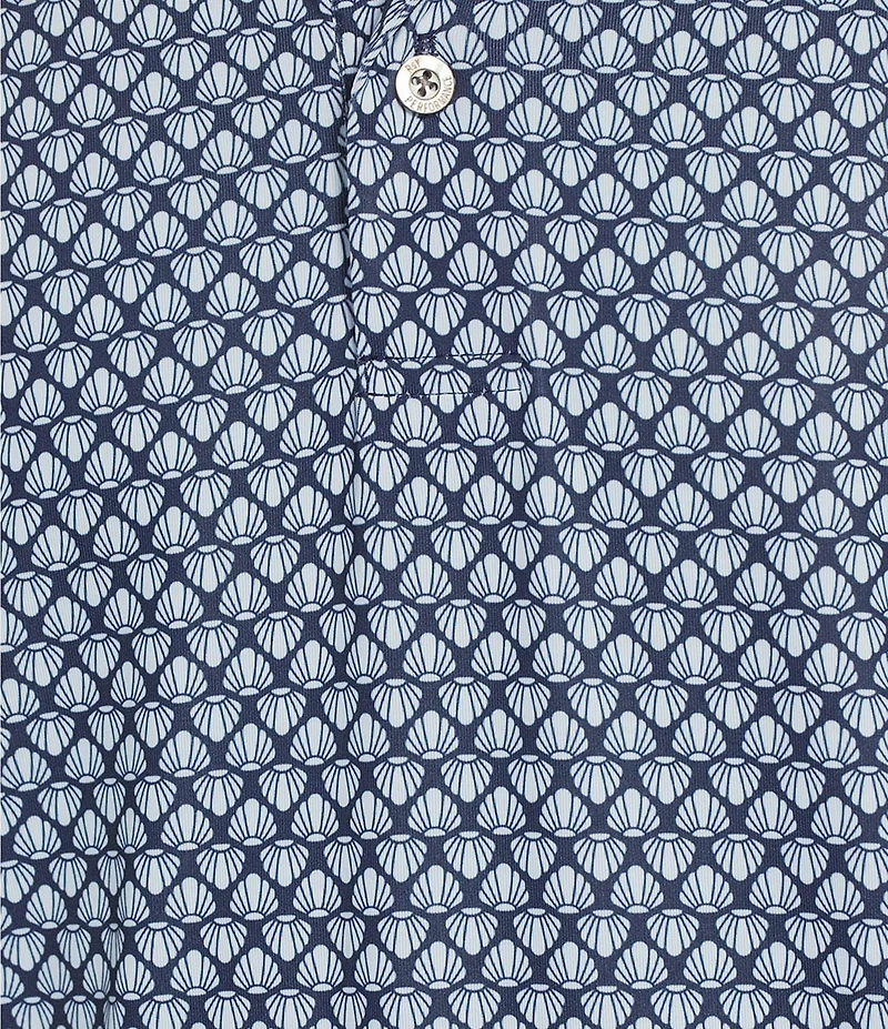 Roundtree & Yorke Performance Short Sleeve Floral Print Polo Shirt