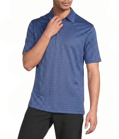 Roundtree & Yorke Performance Short Sleeve Geo Dot Polo Shirt