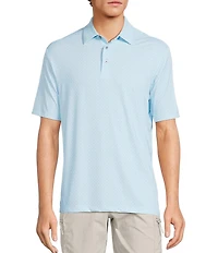 Roundtree & Yorke Performance Short Sleeve Geo Print Polo Shirt