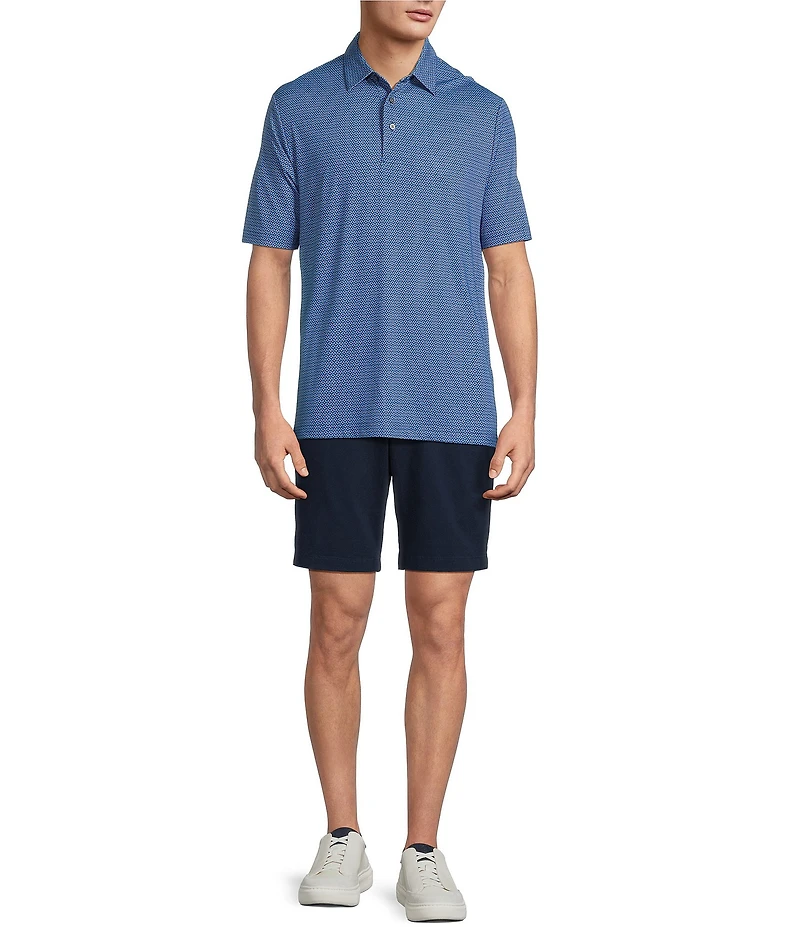 Roundtree & Yorke Performance Short Sleeve Geo Print Polo Shirt