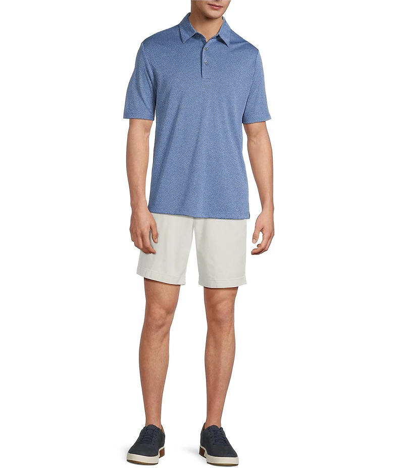 Roundtree & Yorke Performance Short Sleeve Jacquard Polo Shirt
