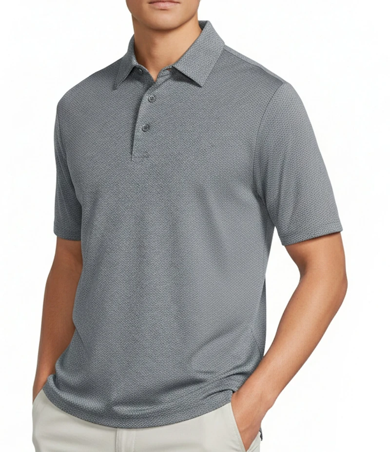 Roundtree & Yorke Performance Short Sleeve Jacquard Polo Shirt
