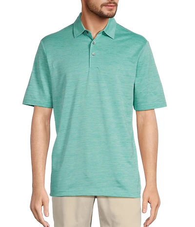 Roundtree & Yorke Performance Short Sleeve Jacquard Polo Shirt