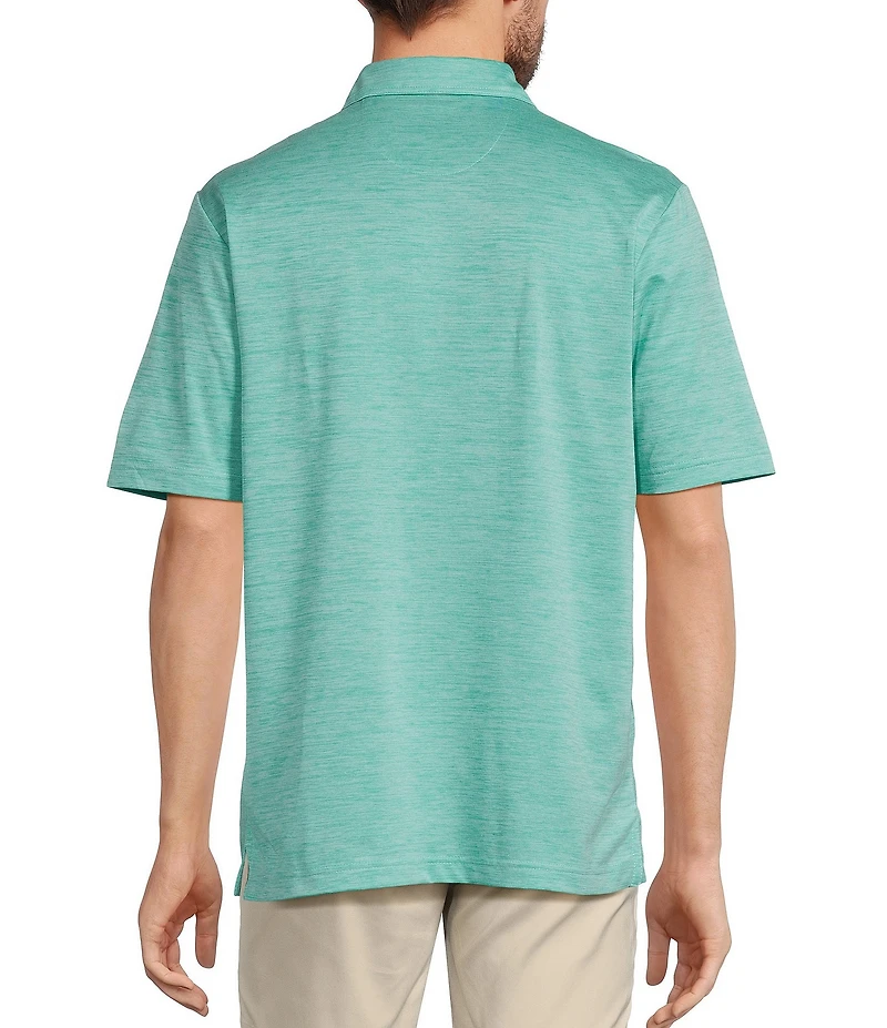 Roundtree & Yorke Performance Short Sleeve Jacquard Polo Shirt