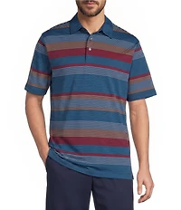 Roundtree & Yorke Performance Short Sleeve Large Stripe Polo
