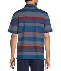 Roundtree & Yorke Performance Short Sleeve Large Stripe Polo