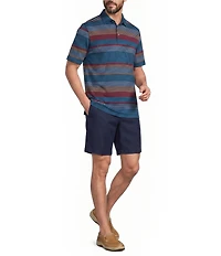 Roundtree & Yorke Performance Short Sleeve Large Stripe Polo