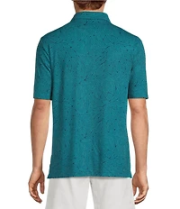 Roundtree & Yorke Performance Short Sleeve Leaf Print Polo Shirt