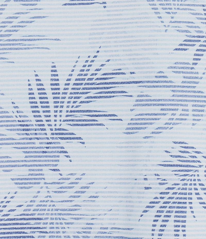 Roundtree & Yorke Performance Short Sleeve Leaf Stripe Print Polo Shirt